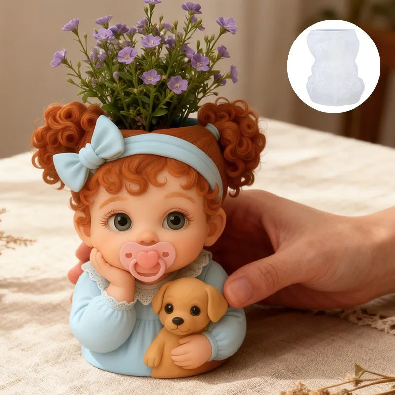 3D Baby & Dog Silicone Mold – DIY Resin, Gypsum & Candle Craft Silicone Craft Mold Zpaxo