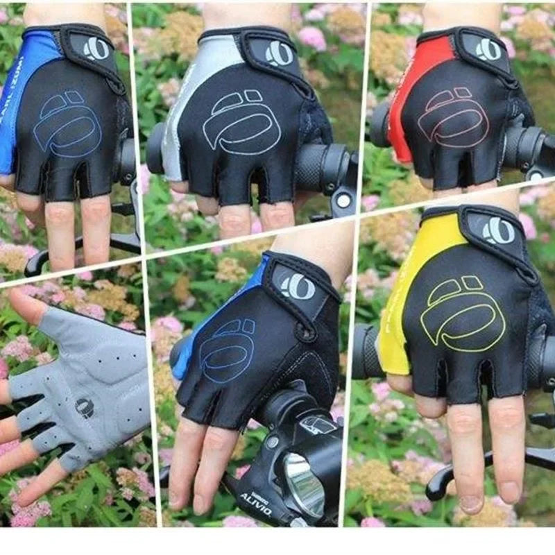 Bicycle Gel Half Finger Gloves Anti Slip Sweat Proof Shockproof Mountain Bike Road Armguard Portable Half Finger Bicycle Gloves Zpaxo