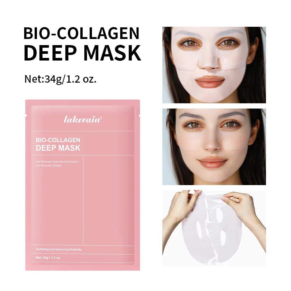 12pcs Bio-Collagen Real Deep Mask Elasticity Improvement Brighten Skin Pore Minimizing Firming Radiance Anti-Aging Skincare Zpaxo 1pc