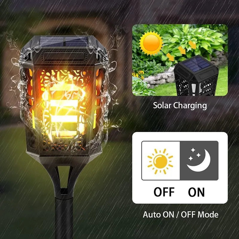 Solar LED Lights Outdoor Garden Landscape Lawn Lamp Retro Metal Zpaxo