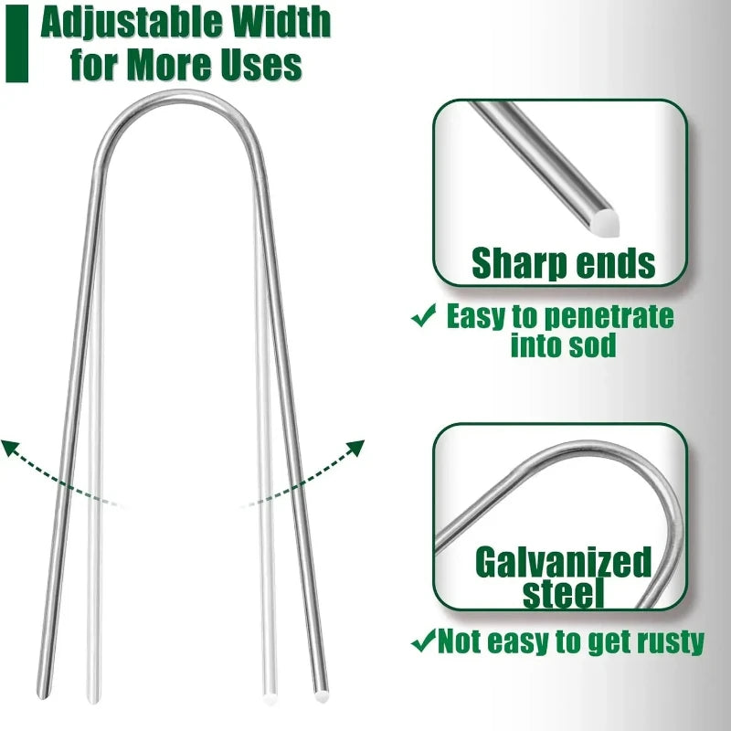 U-type Sod Pins Lawn Anchors Artificial Turf Landscape Fabric Fence
