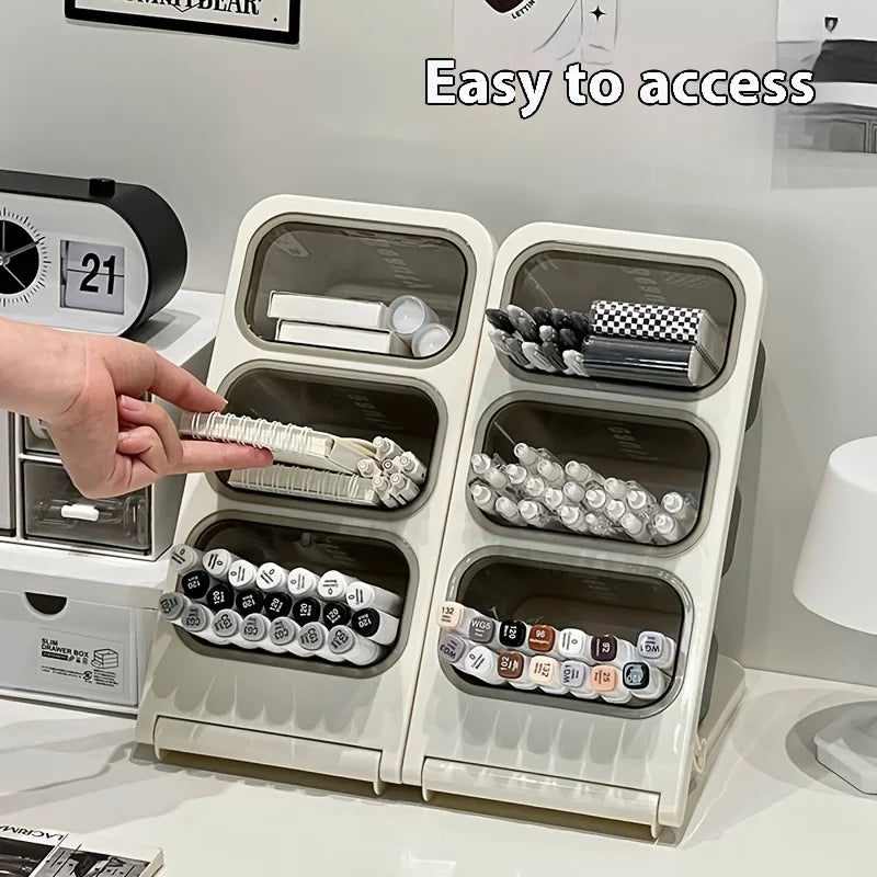 Wall Mounted Pen Holder Large Capacity Desk Organizer Markers Pens