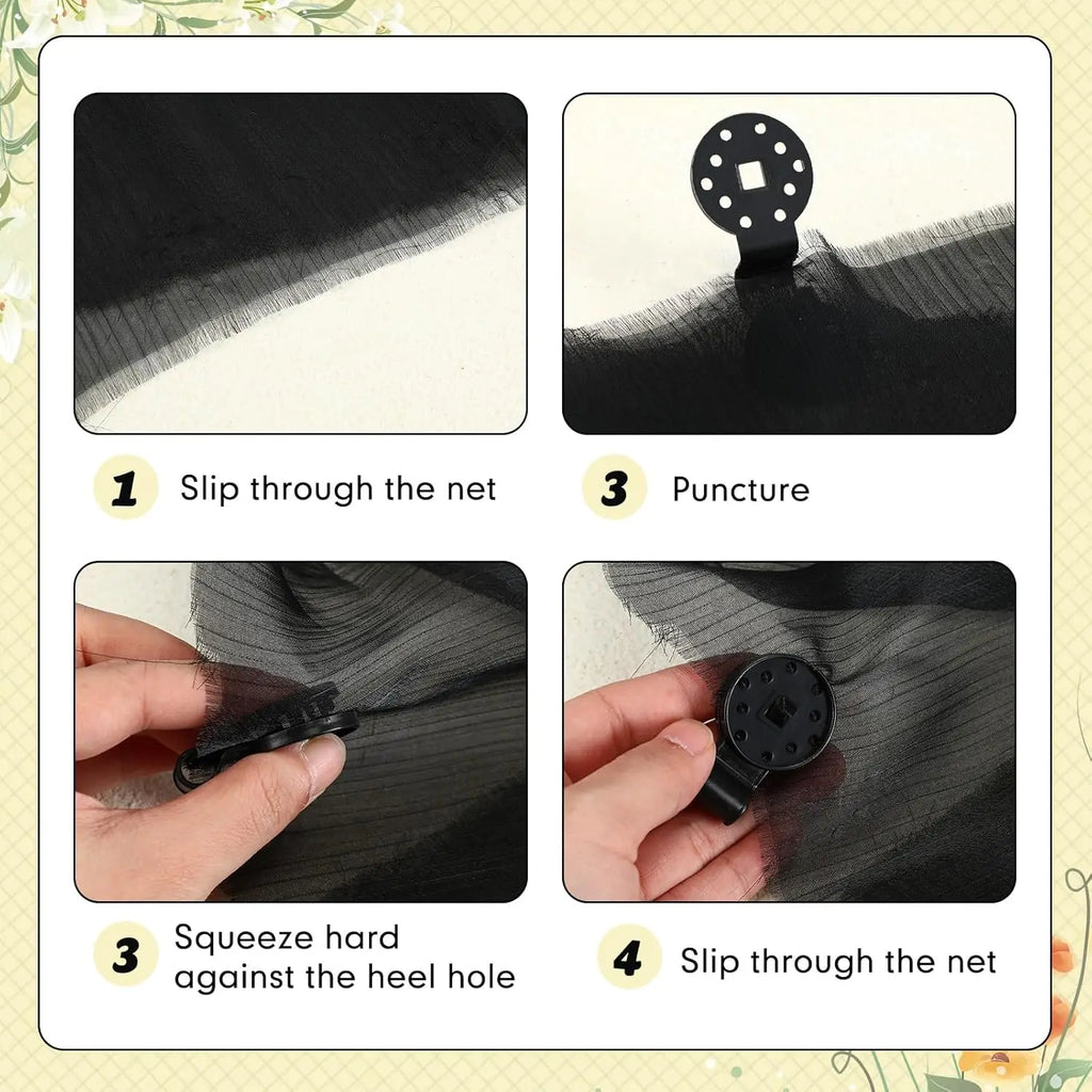 Black Round Shade Cloth Clips – 40/60 PCS Heavy Duty Fasteners