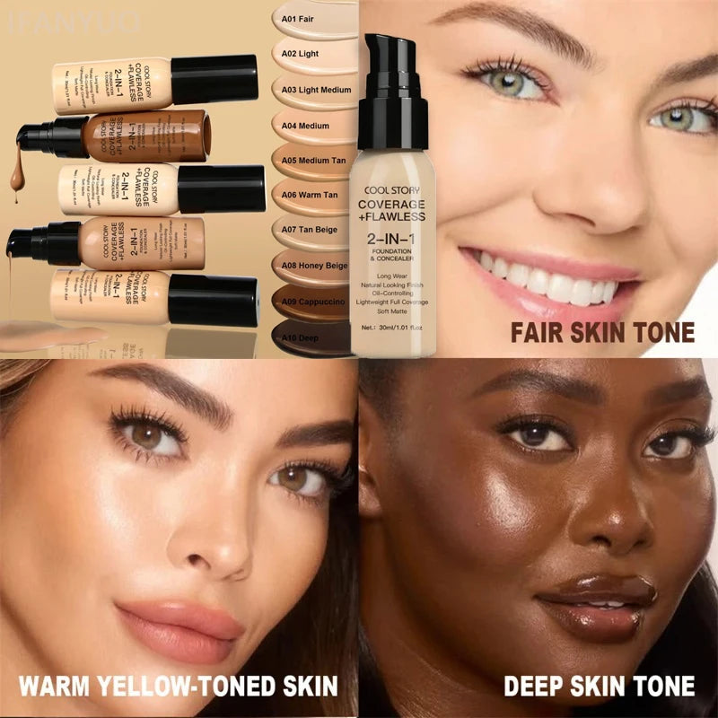 10 Colors Face Foundation Lasting Moisturizing Matte BB Cream Liquid