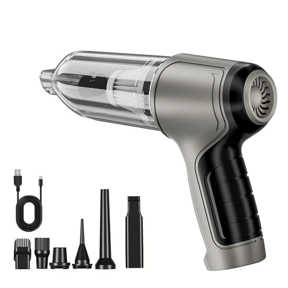 Car Vacuum Cleaner 95000PA Strong Suction Handheld Wireless Vacuum Cleaning Blower 2 in 1 Portable Vacuum Cleaner For Car Home Zpaxo Gery