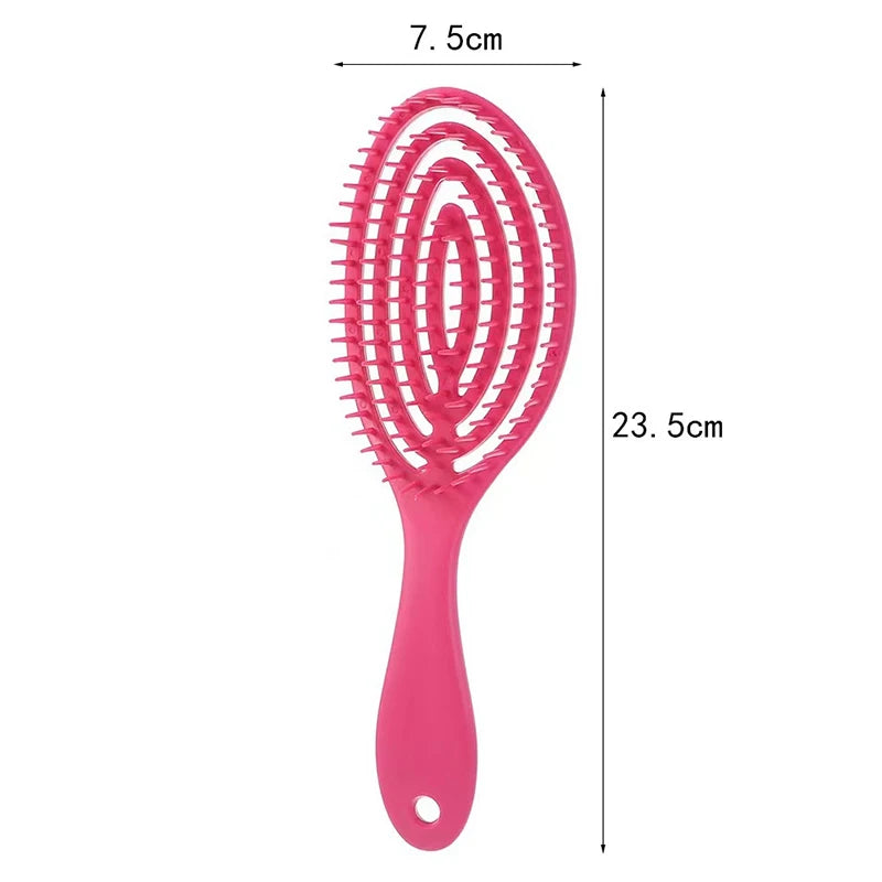 Hair Massage Comb Bristle Plastic Hairbrush Curly Detangle Hollow Hair Brush for Salon Hairdressing Tools Zpaxo