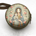 Portable Virgin Mary Jesus Prayer Rosary Storage Bag Mini Zippered