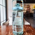 Straw Water Bottle Large Capacity Plastic Cup Portable Drink Time