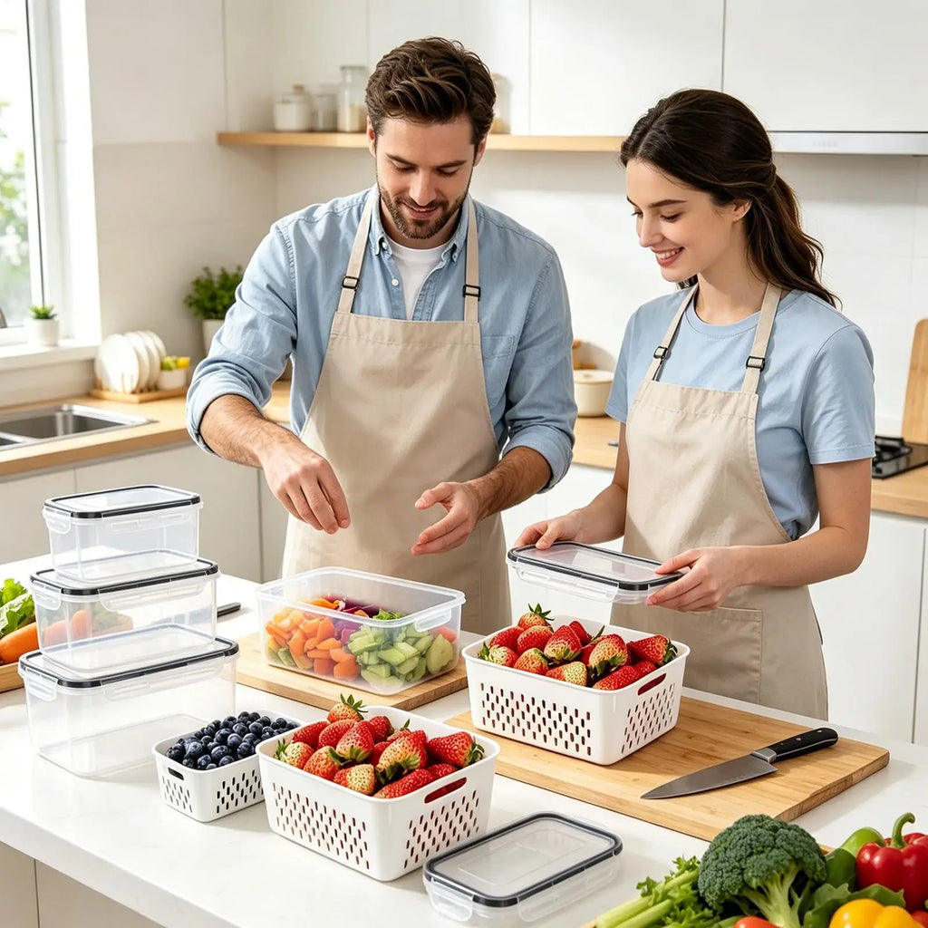 Fruit Storage Containers Dishwasher Safe Reusable Lids Refrigerator