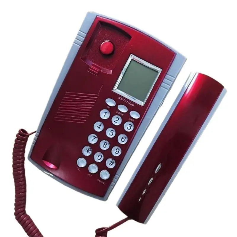 652F KX 071 Fixed Telephone Caller Display Home Offices Batteryfree Zpaxo Red CN