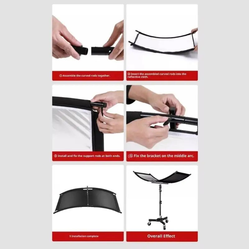 652F Curved Metal Photography Reflector Enhanced Light Reflection Zpaxo