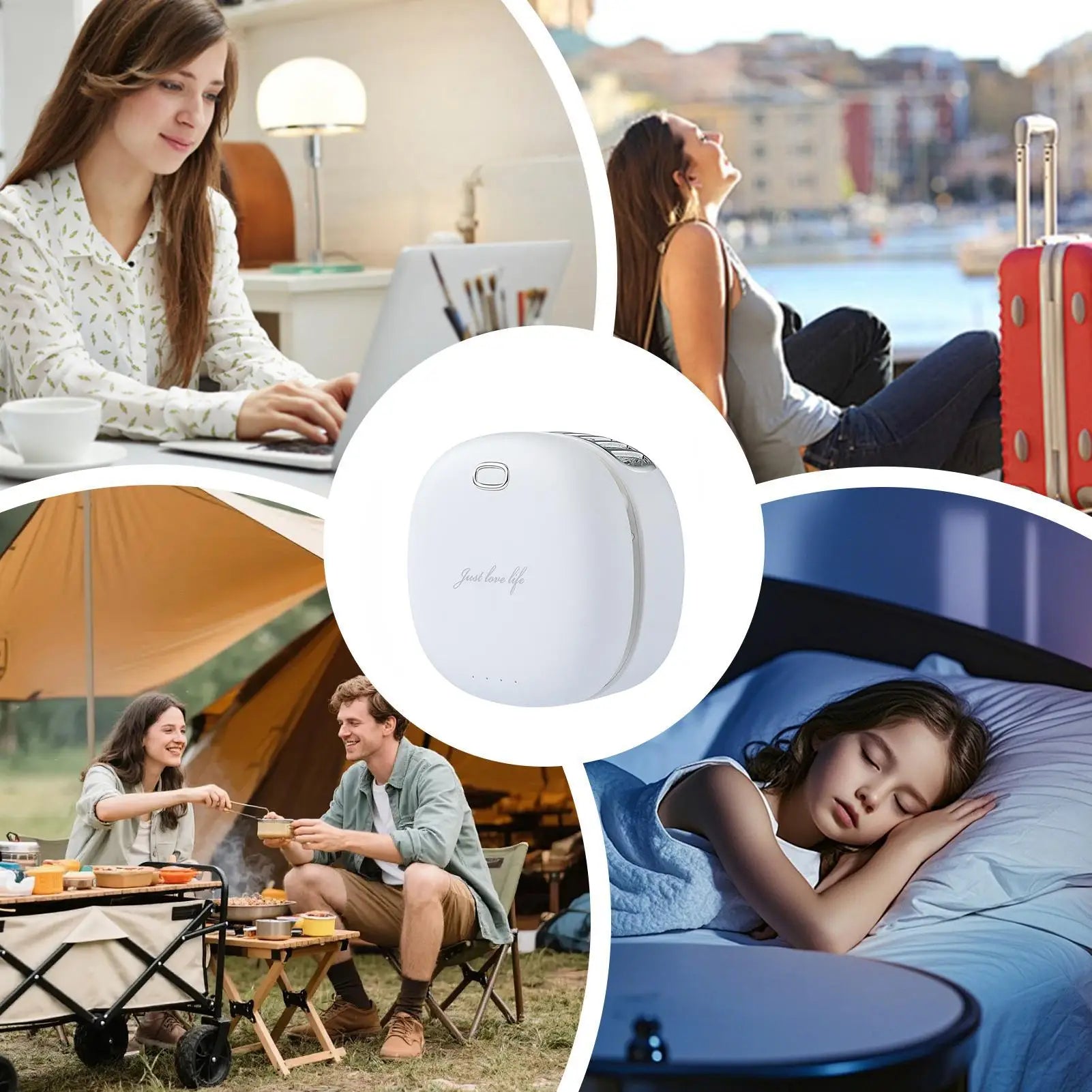 Waist Fan Clip On Portable Rechargeable 3-Speed 2000mah Hands-Free Waist & Neck Cooling Fan For Outdoor Cycling Fishing Hiking Zpaxo