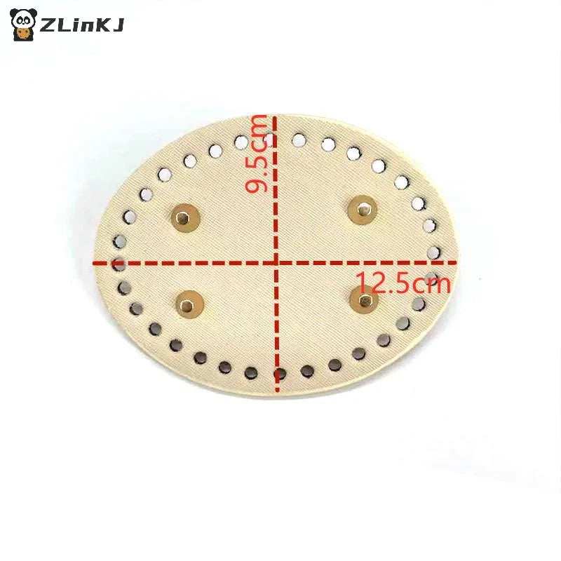 ▶1Pcs Colorful Long PU Leather Bag Bottom Hand-woven Bag Rivets Baseplate For DIY Handbag Cushion Pad Base Accessories Zpaxo