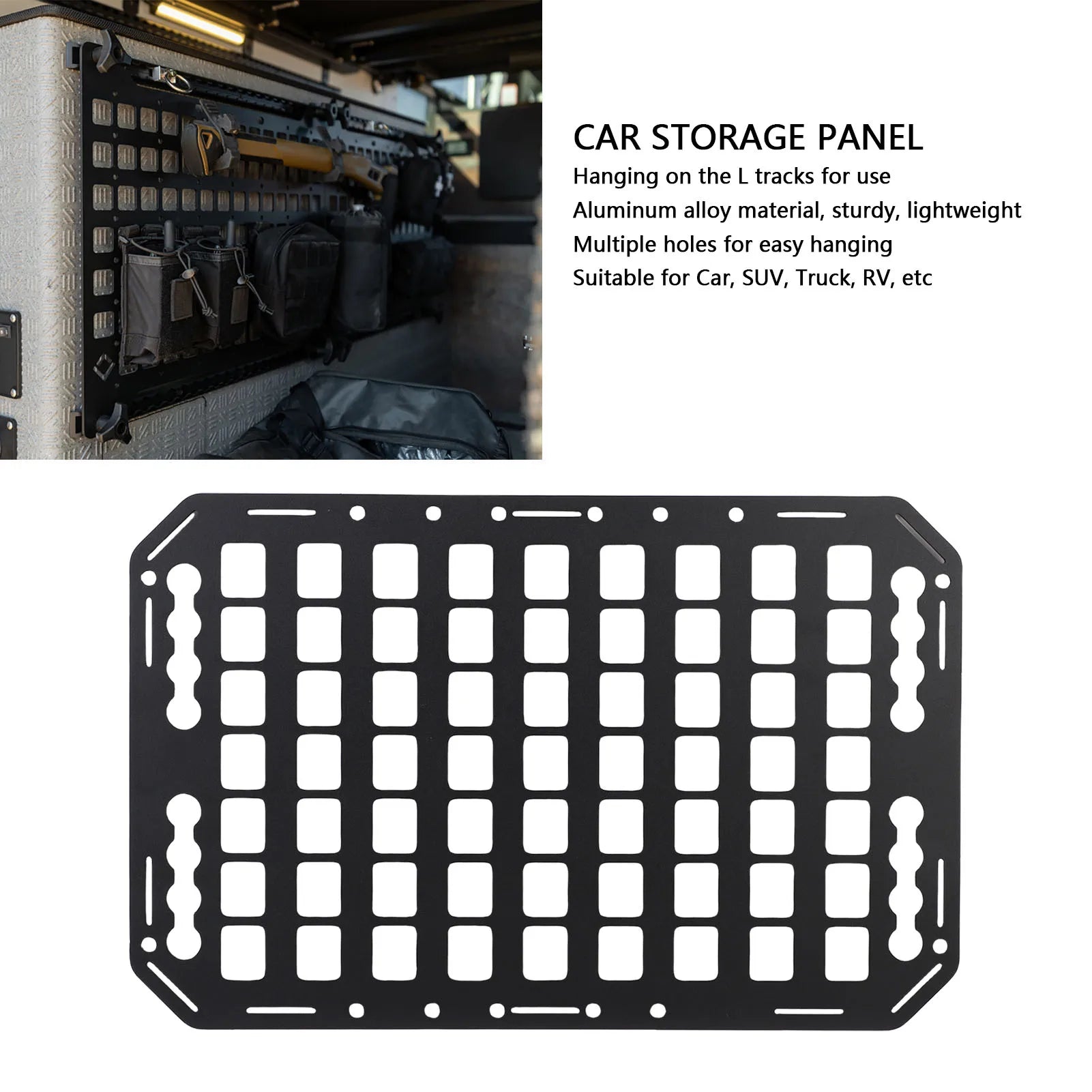 Truck Bed Molle Panel Aluminium Alloy Multifunctional L Track Storage