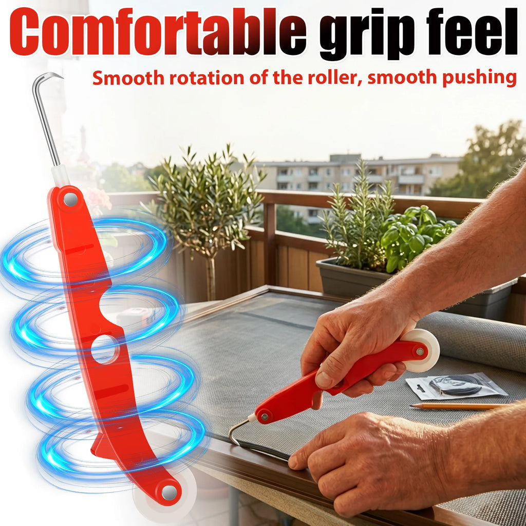 Screen Spline Roller Tool 2 in 1 Window Screen Repair Tool Screen Installation Removal Tool with Hook for Door Window Mesh Zpaxo