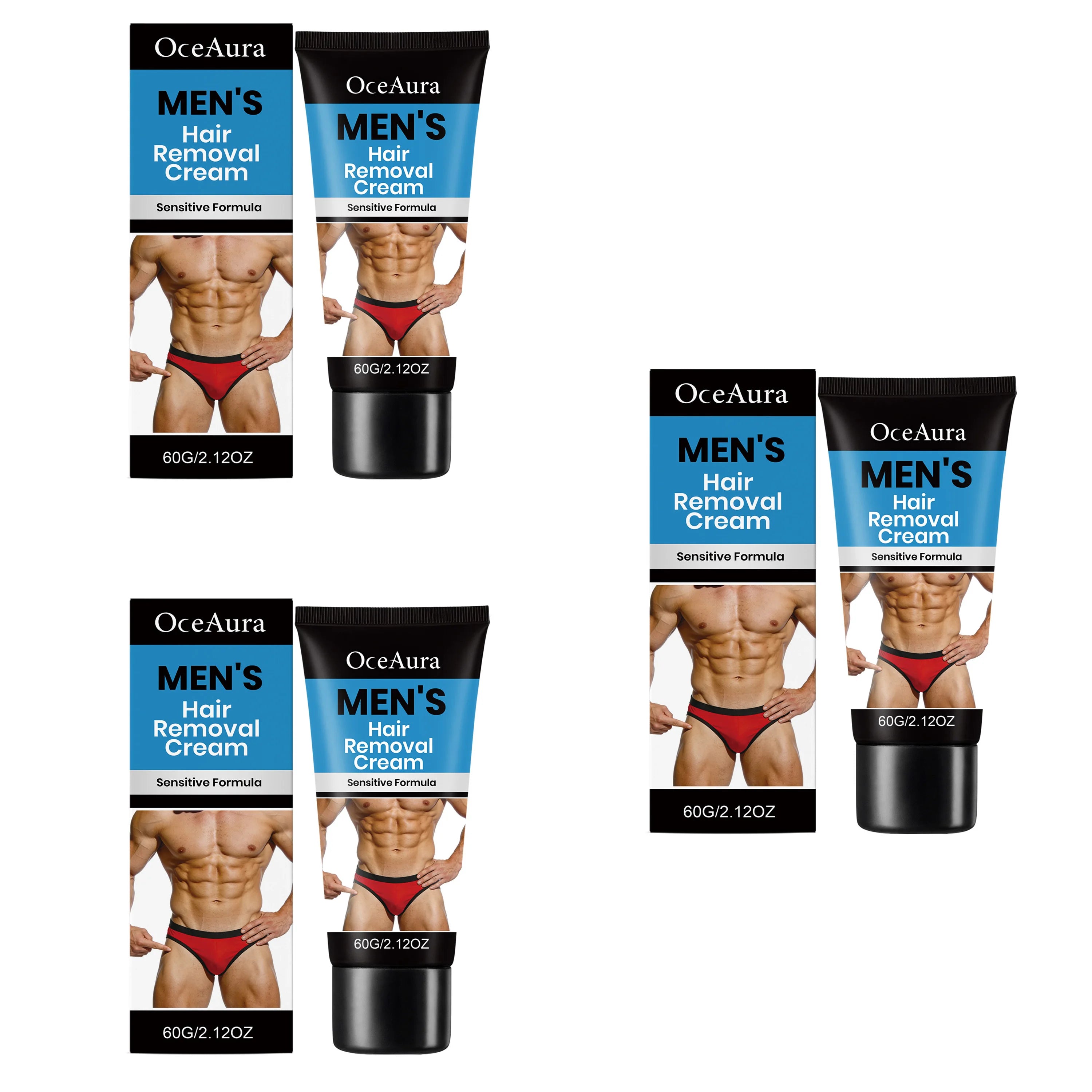 Men's Gentle Body Hair Care Cream - Cleanses Skin, Keeps Fine Hair Moisturized and Smooth Men's hair removal cream Zpaxo 3pcs