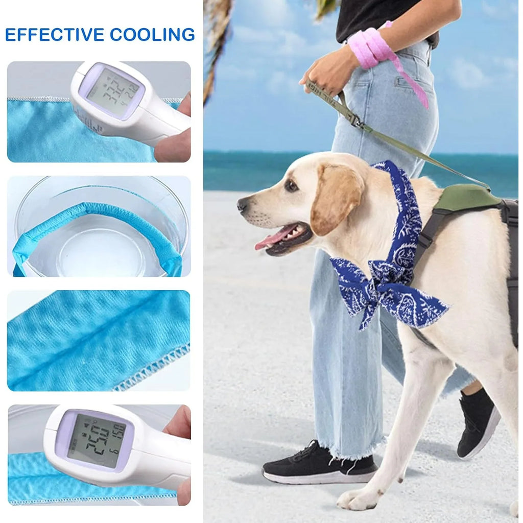 Cartoon Pet Cooling Neck Wrap Cat Dog Ice Scarf Summer Heat Relief