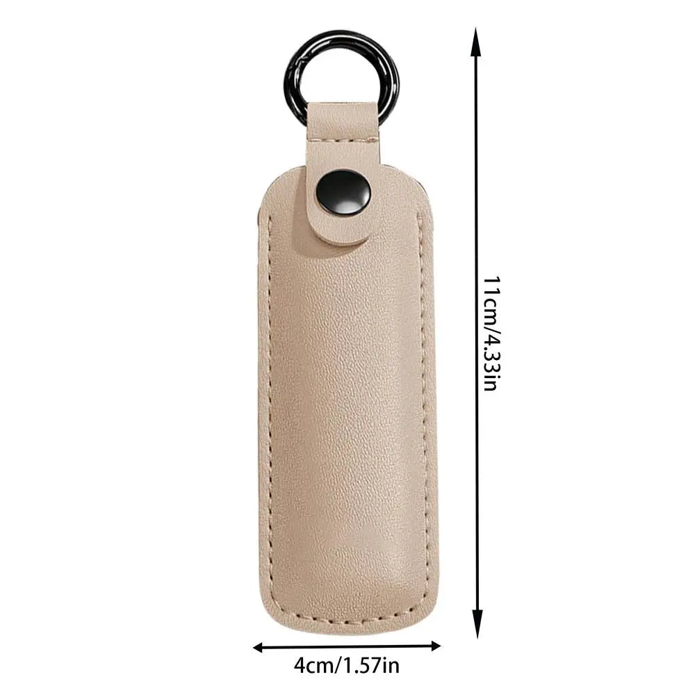 PU Leather U Disk Pouch Protective Cover Anti Lost Flash Drive Case Zpaxo Beige