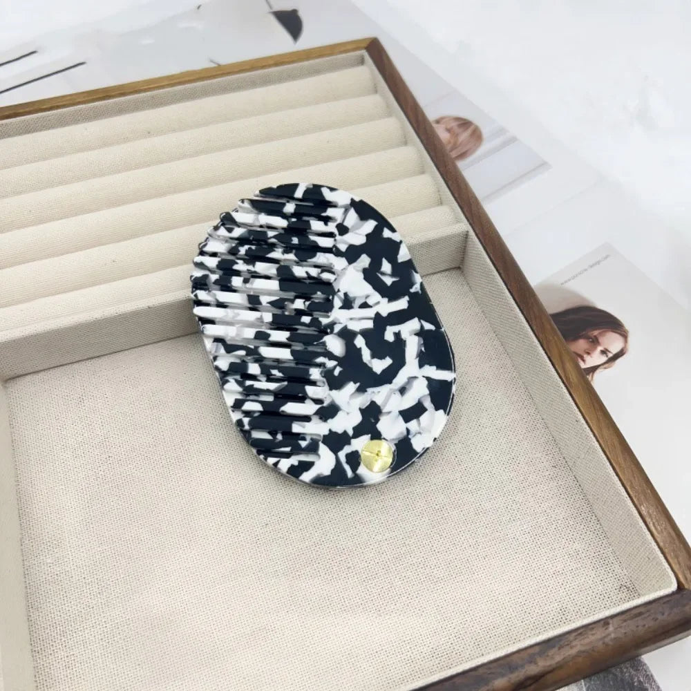 Simple Acetate Makeup Mirror Mini Anti static Mirror comb multifunctional Folding Hair comb Travel Zpaxo D
