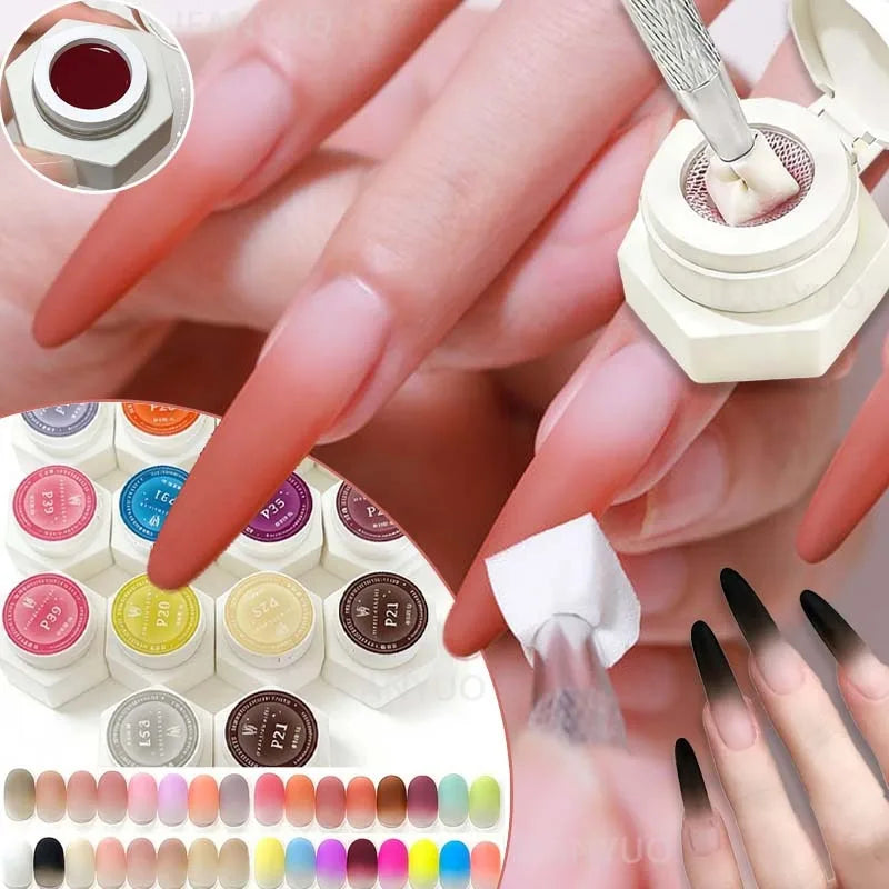 Nail Air Cushion Patting Gel Black Ombre Polish UV LED Gradient Blush