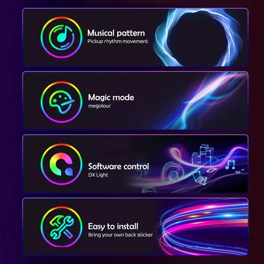 RGB Gaming Sync Light Strip Computer Monitor Light LED Backlight Color Music Sync DIY Display APP Control Atmosphere Decor Lamp Zpaxo