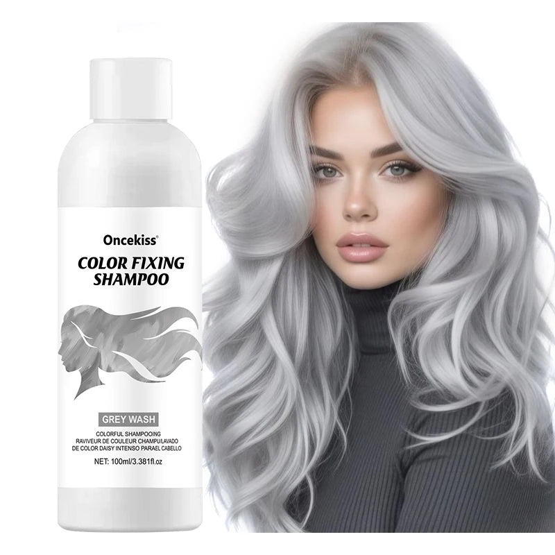 Hair Dye Shampoo,Colorful Color correction & Color fixing Shampoo,Unisex-Adult,Cleaning Nourishing Roots for Daily & Cosplay Use Zpaxo GREY