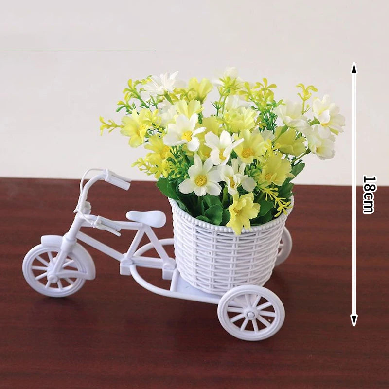 MRattan Flower Basket Vase Tricycle Bicycle Model Home Garden Wedding Zpaxo A6