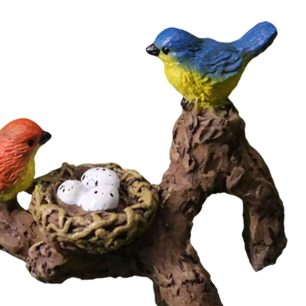Resin Bird Statue with Branch – Garden & Home Figurine Bird Figurine Ornament Zpaxo