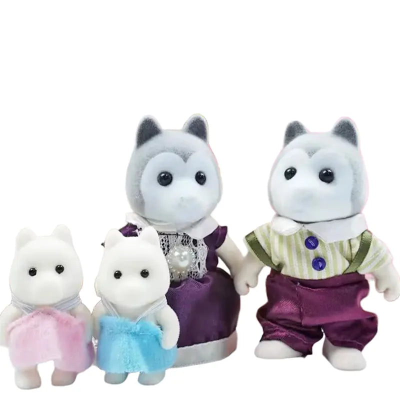 Simulation Forest Rabbit Family Doll Plush Toys Dollhouse Figures DIY