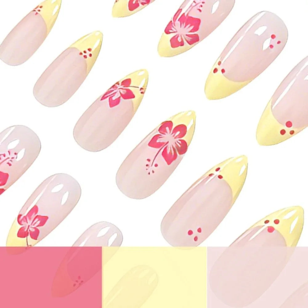 24Pcs New Pink False Nail Cross Detachable Press on Nails Full Cover Wearable Fake Nail Tips Women Zpaxo