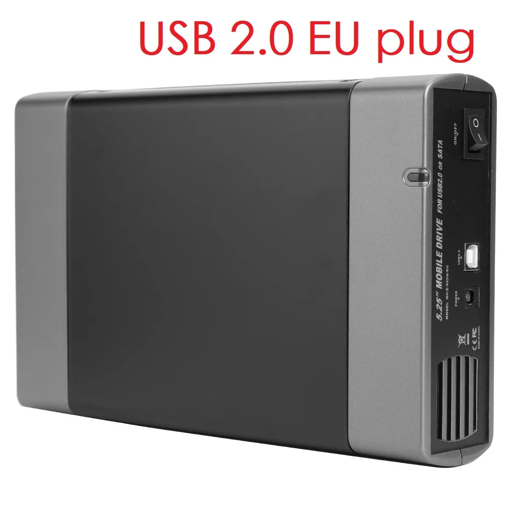 5.25 inch USB 2.0/USB 3.0 SATA External Optical Drive Case Enclosure Box Adapter For Windows 7 For Mac PC Zpaxo USB2.0 EU plug