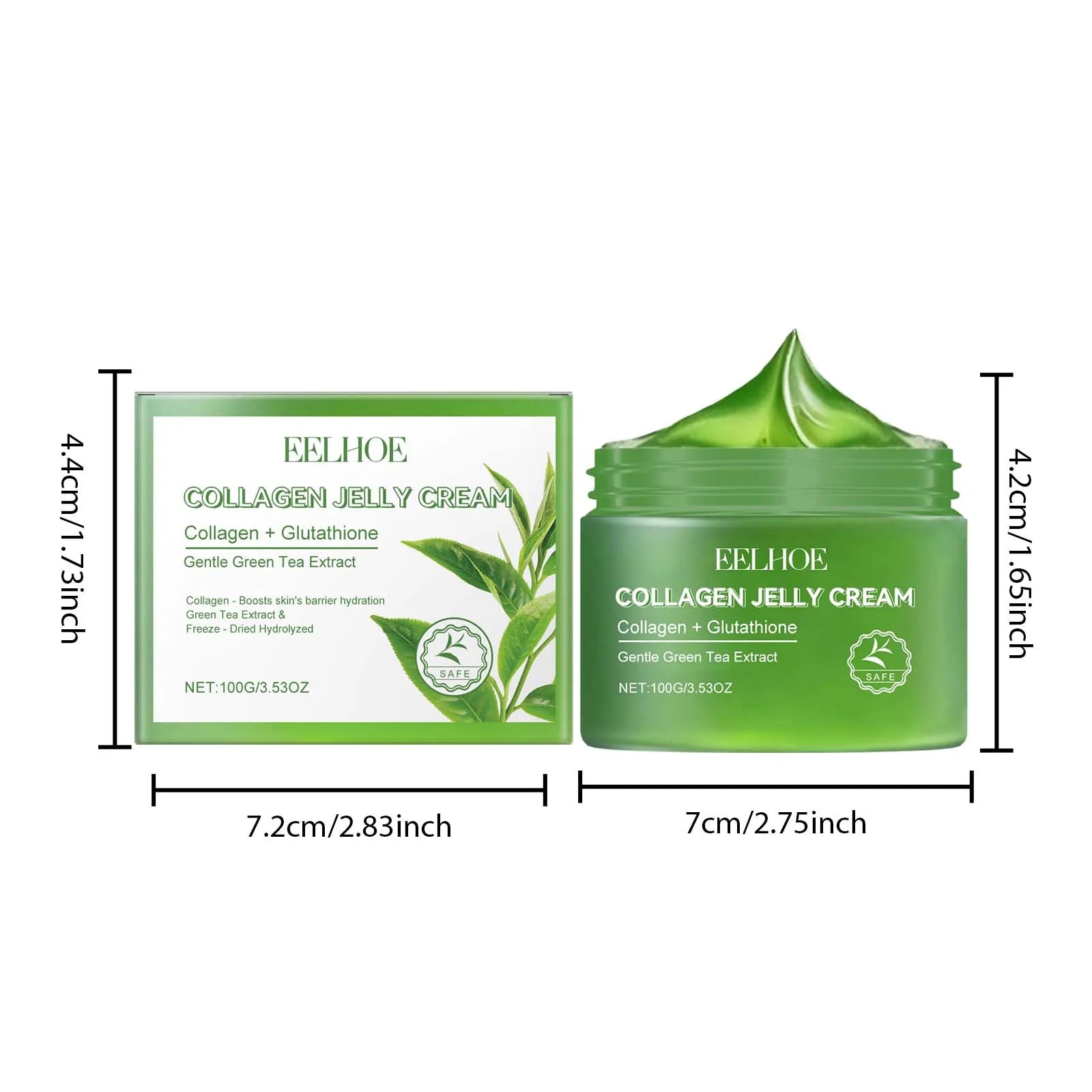 Green Tea Collagen Jelly Cream – Pore Shrinking Moisturizer Facial Jelly Cream Zpaxo