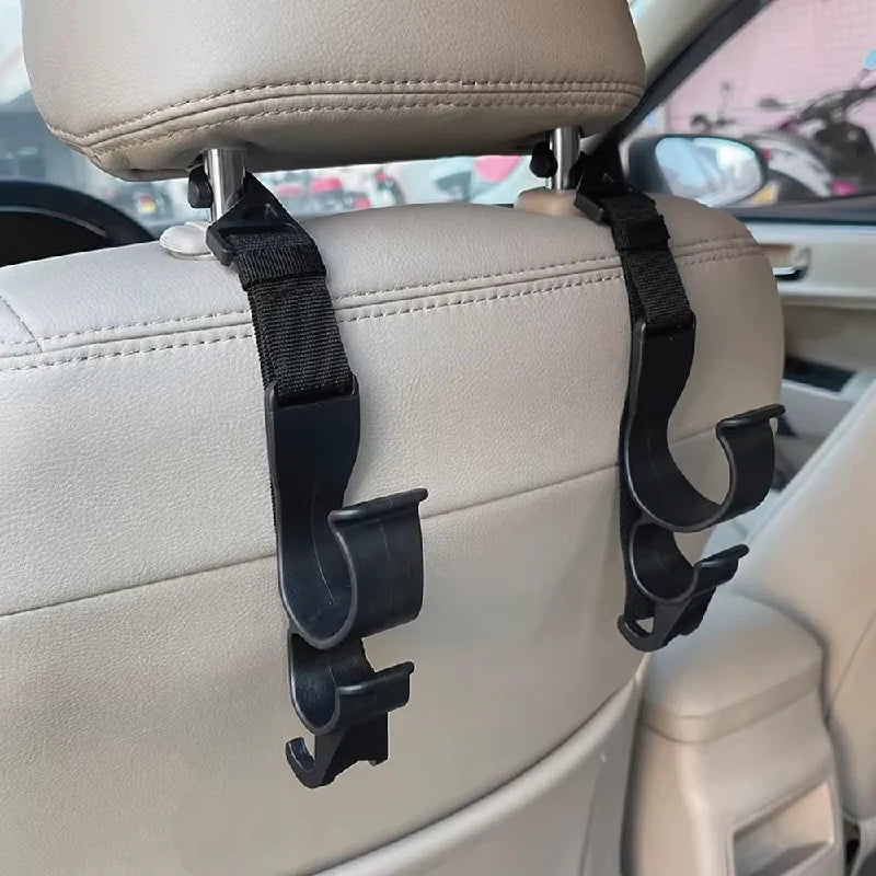Multifunctional Car Seat Organizer Black Rear Headrest Hook Backrest