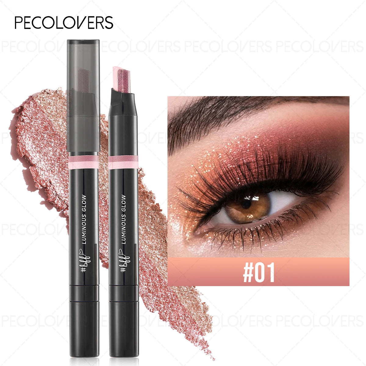 2-in-1 Gradient Eyeshadow Stick Metallic Texture Pearlescent Matte