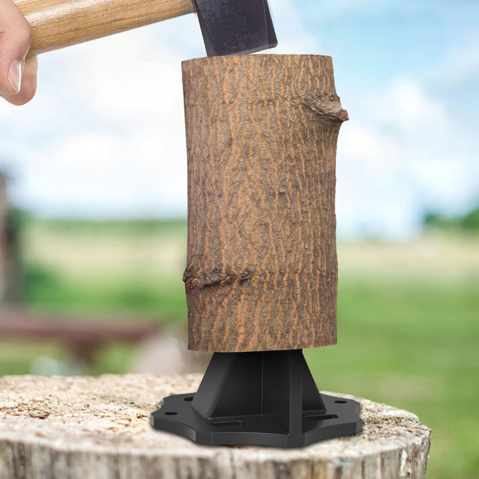 Kindling Splitter Sturdy Carbon Steel Log Wood Splitter Portable Wood Splitter Tool with Cloth Bag Manual Splitter for Home 2025 Zpaxo