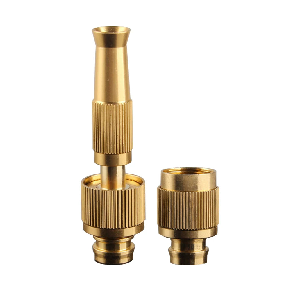 Spray Nozzle Copper Plating High Direct Spray Sprinkler Garden Hose Fittings for Car Cleaning Flower Grass Watering Zpaxo Spray Nozzle Kit