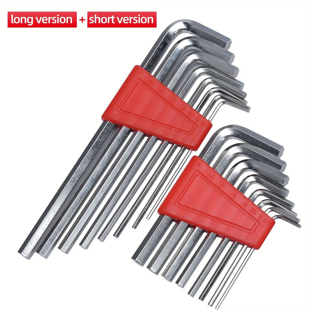 8-Piece Short Arm Allen Key Set – Metric & Inch Hex Wrench