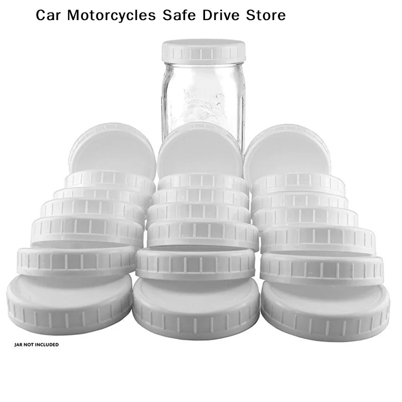 Airtight Plastic Storage Lid 70 Inner Diameter Sealing White Mason