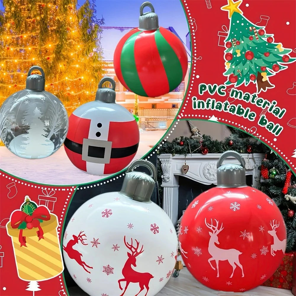 55cm Giant Inflatable Christmas Ball – PVC Xmas Ornament Decor