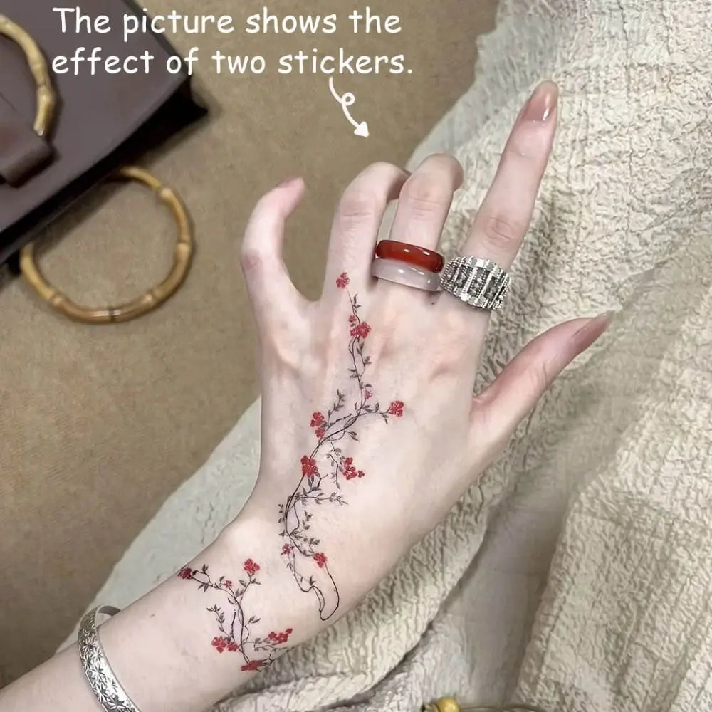 Trendy Flower Temporary Tattoos Glitter Waterproof Arm Tattoo Zpaxo
