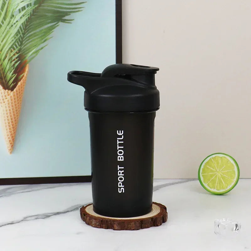 300ml Portable Outdoor Protein Powder Shaker Bottle Leak Proof Water Bottle for Gym Fitness Training Sport Mixing Cup with Scale Zpaxo black