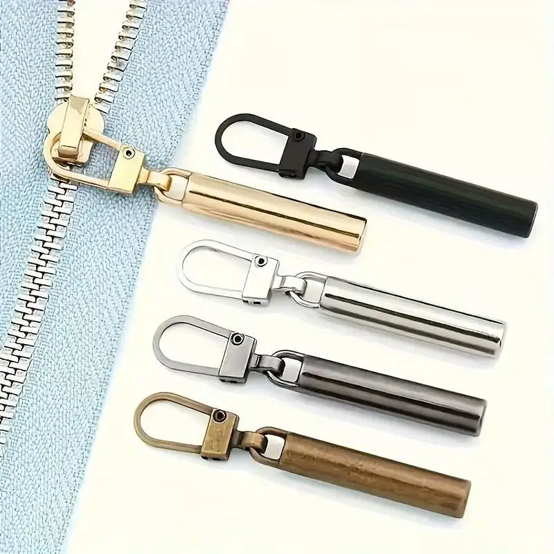 4pcs Universal Zipper Pull Tabs – Detachable Metal Heads, Replacement for Bags & Clothing Zpaxo