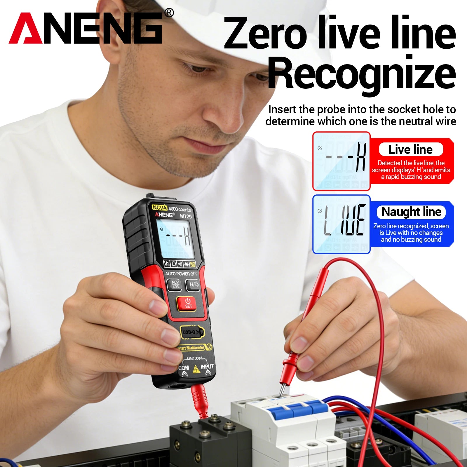 Lithium Ion Multimeter Automatic Range Anti Burn AC DC Voltage
