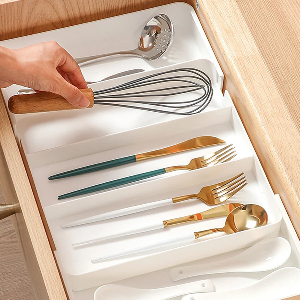 Expandable Drawer Organizer 5 Compartments Cutlery Drawer Storage Organizer Drawer Divider for Kitchen Home Office Zpaxo