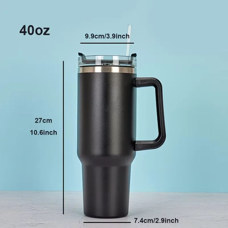 40oz Tumbler Vacuum Insulated Thermos Custom Travel Cup Stainless Steel Water Bottle Coffee Mugs With Handle Outdoor Drinkware Zpaxo 1pc b 1-1.5L
