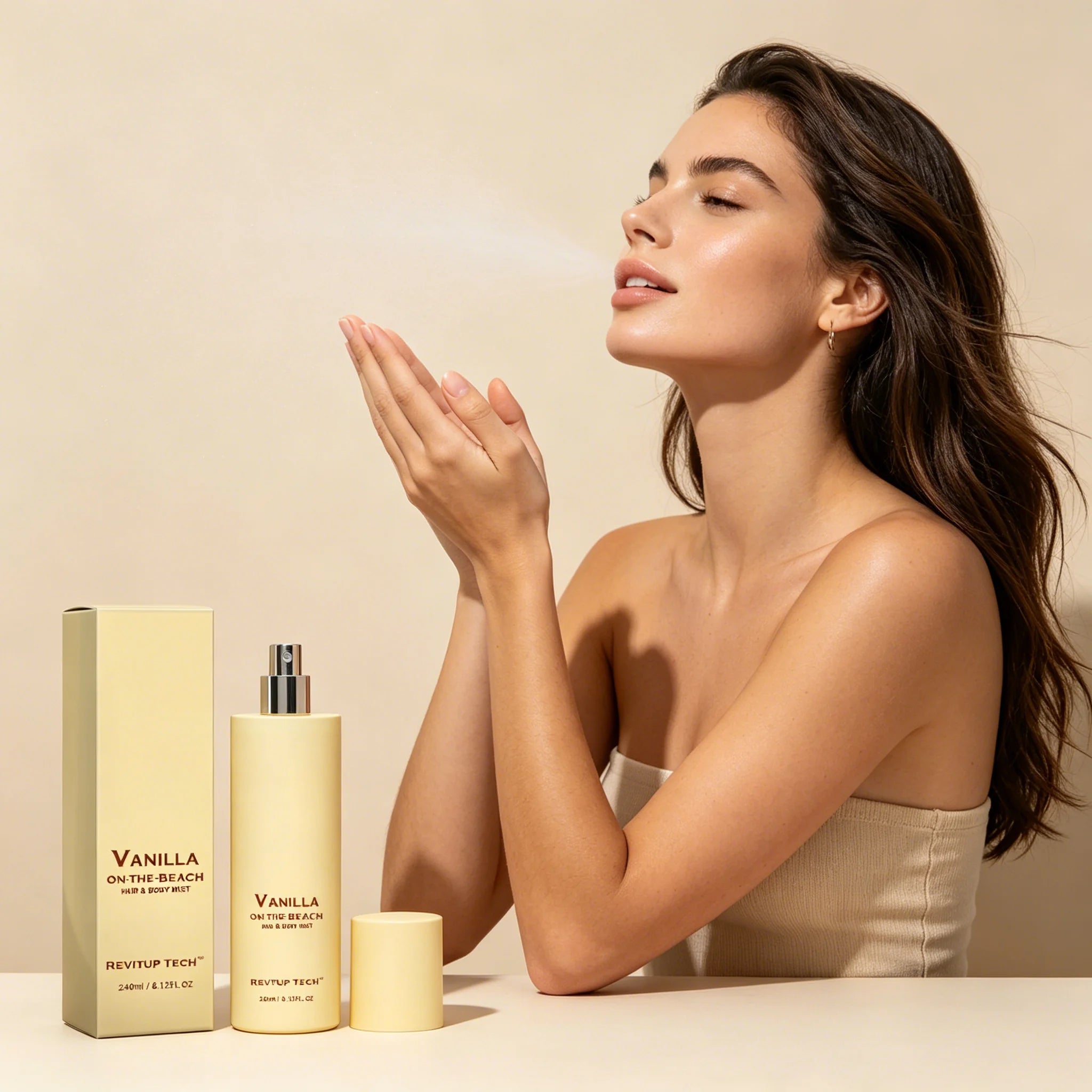 Vanilla Beach Fragrance Spray, naturally fresh with delicate and elegant lingering scent, everyday romantic charm, portable frag Zpaxo