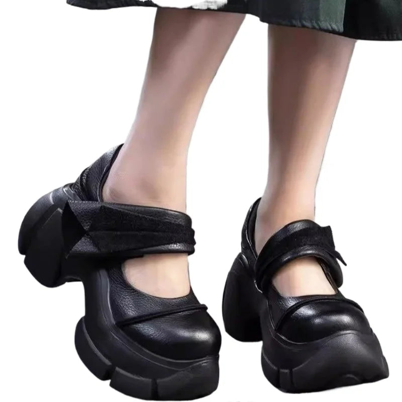 2025 Heel Women's Sandals Lace-up Platform Shoes Casual Fashion Heels