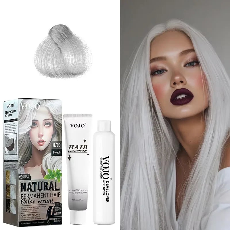 3-in-1 Long-Lasting Hair Dye Shampoo,100ml &100ml Coloring Agent Hair Dye Shampoo for Women and Men,Semi-Permanent Hair Cream Zpaxo Bleach