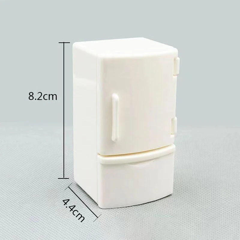 Mini 1 12 Dollhouse Kitchen Furniture White Refrigerator Food Unique Zpaxo