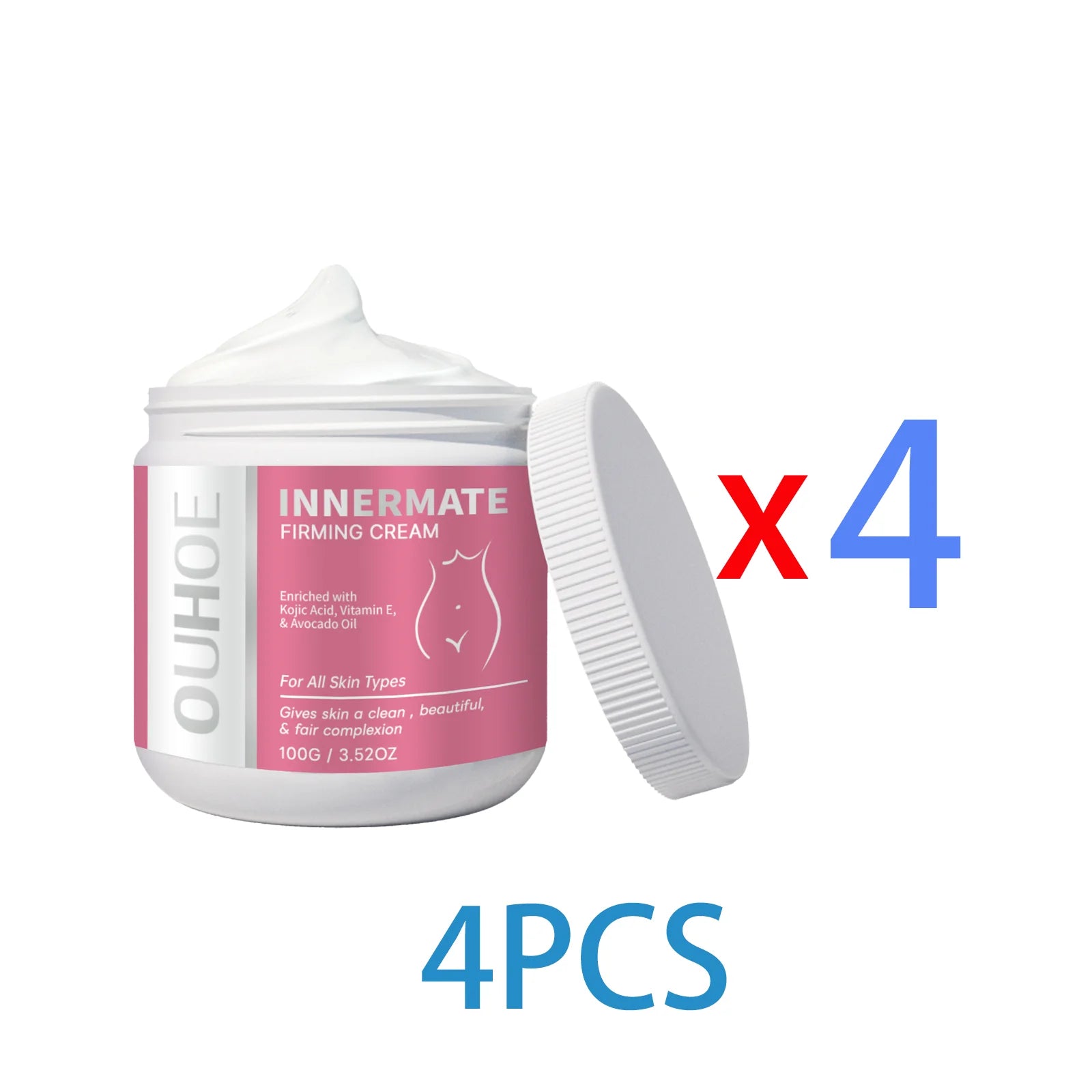 Ouhoe Dark Spot Brightening Body Cream 100g Visibly Revive Dull Skin Underarms Knees Elbows Hydrating Smoothing Gentle Formula Zpaxo 4PCS